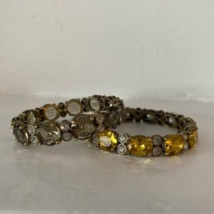 J Crew crystal bracelets.  Set of 2